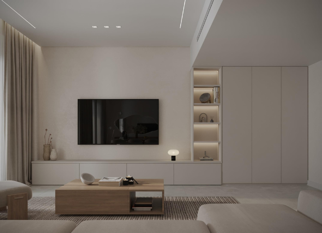 Apartment wall design by team fitout dubai